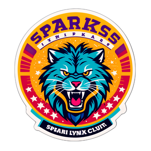 Retro Basketball Court Sticker: Sparks vs Lynx Matchup