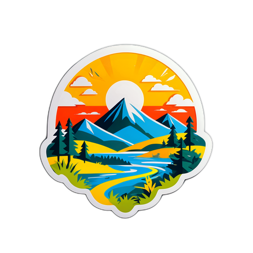 Стильна абстракція природних ландшафтів з українськими символами