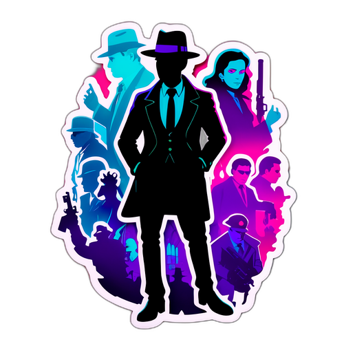 Silueta de Chiqui Tapia rodeado de figuras detectivescas