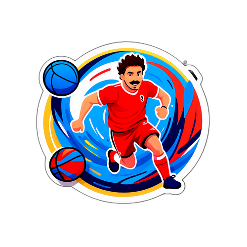 Ilustración creativa de Spagnuolo en un entorno deportivo