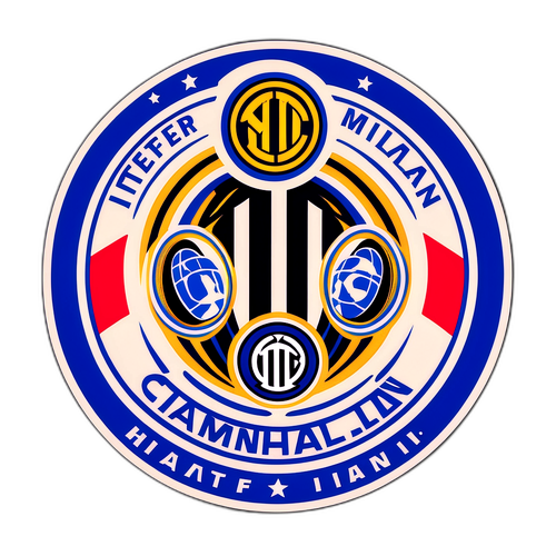 Autocolant vintage dedicat istoriei campionatelor Inter Milan