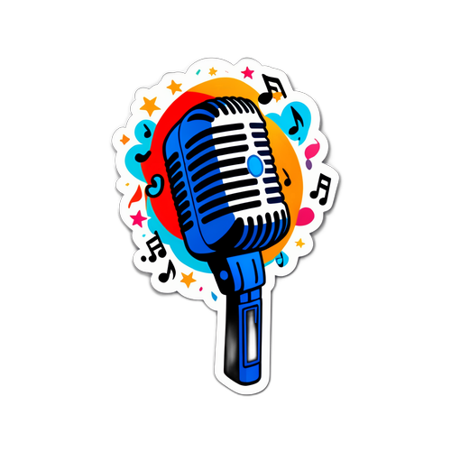 Microphone emblématique de Patrick Bruel en action