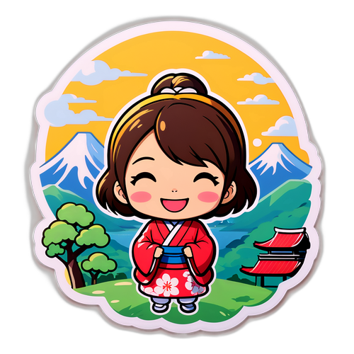 笑顔の日本の風景キャラクター