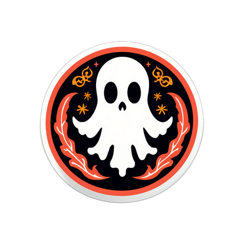 中元節幽靈主題貼紙設計