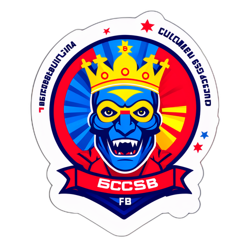 Sportlicher Aufkleber für das FCSB-Spiel in Bukarest