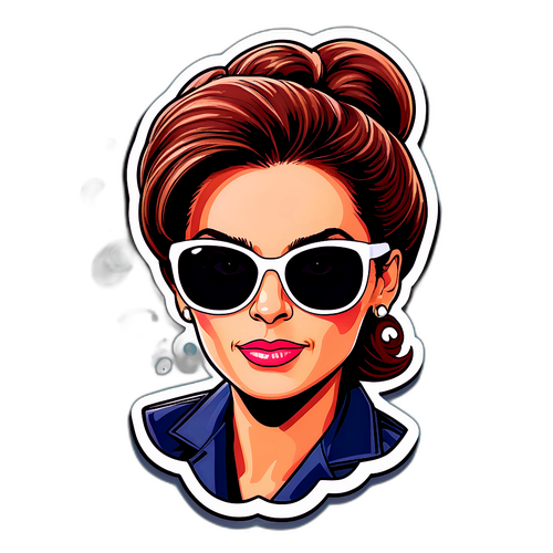 Autocollant de Giulia Sarkozy avec des lunettes de soleil
