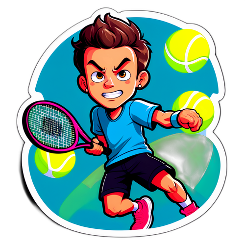 Masayang Disenyo ni Jannik Sinner na may Giant Tennis Racket