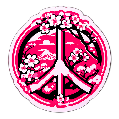 Symbole de paix associé à Hiroshima avec cerisiers