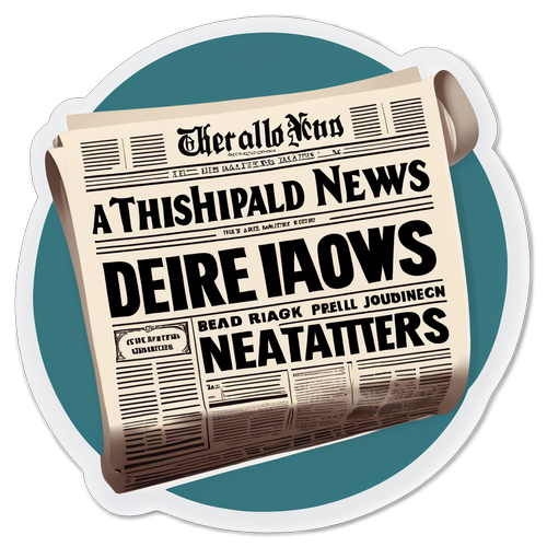 En fantastisk design med en gammeldags avisoverskrift 'The Herald - News That Matters'