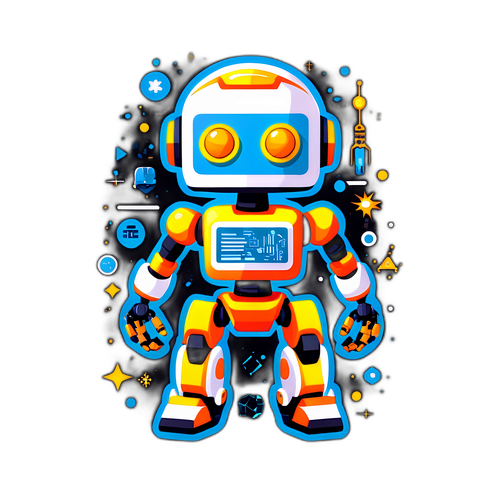 Дизайн с роботом с искусственным интеллектом