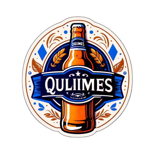 Sticker del logo de Quilmes en diseño vintage