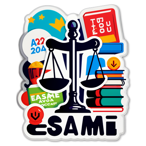 A sticker design con la frase 'Esame Avvocato 2024'