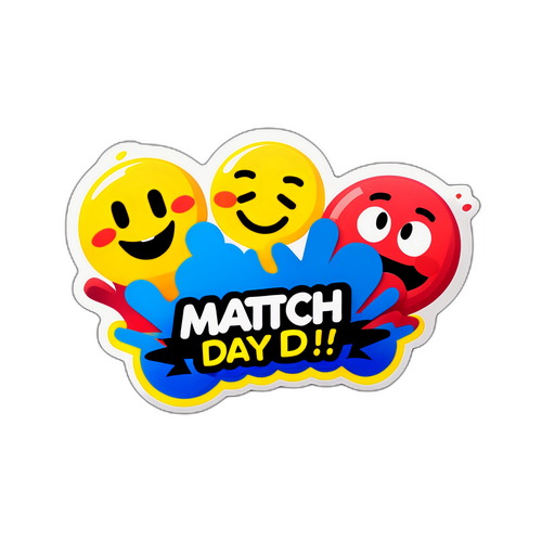 Sticker cu emoji-uri pentru entuziasmul fanilor în ziua meciului