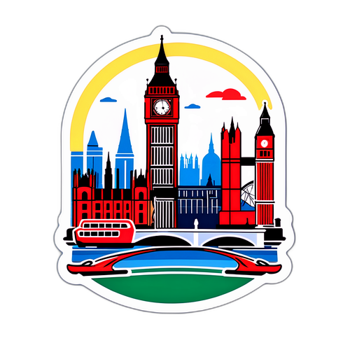 Autocollant illustrant la ville de Londres