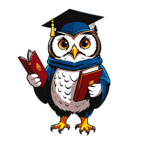 Kaibig-ibig na Kuwago na may Akademikong Tema