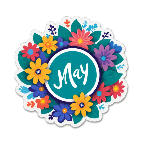 Sticker Élégant Célébrant la Joie du 1er Mai