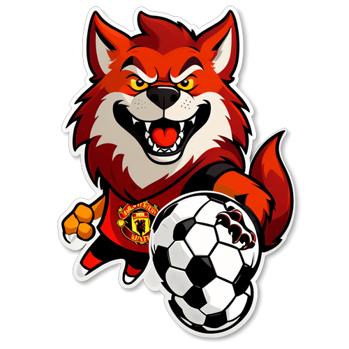 Wolverhampton ve Manchester United Temalı Eğlenceli Karton Kedi Sticker