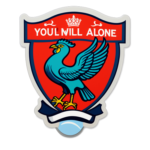 Stiker Liverpool Menggugah Semangat: "You'll Never Walk Alone" dengan Latar Merah Cerah!