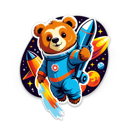 探索太空的有趣火箭熊