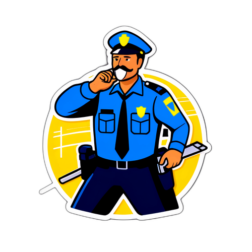 交通警察执法场景贴纸
