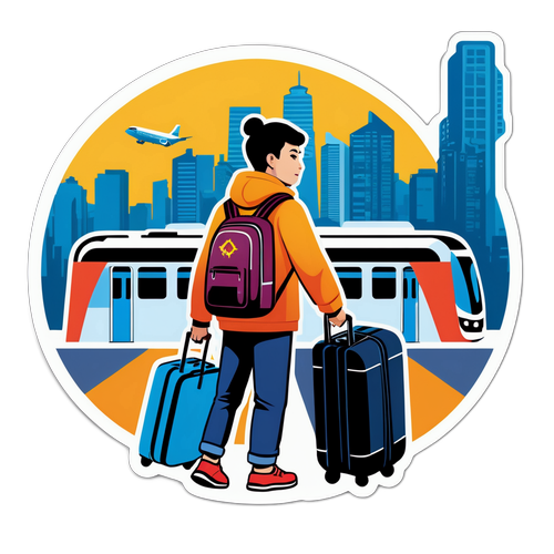 离开北京城市副中心站的旅人