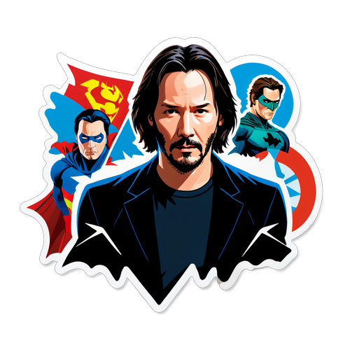 Szuperhős stílusú Keanu Reeves matrica