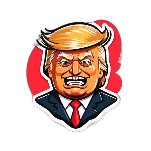 Sticker de Donald Trump en estilo caricatura