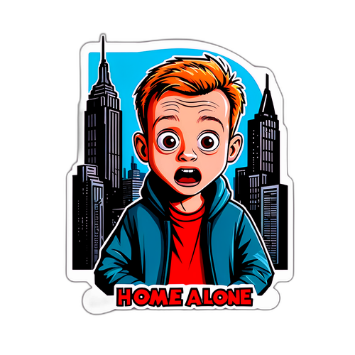 Futuristischer Aufkleber für 'Home Alone in New York'