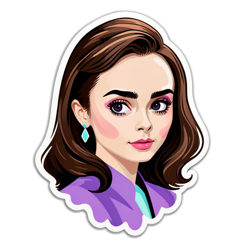 Elegant Sticker af Lily Collins