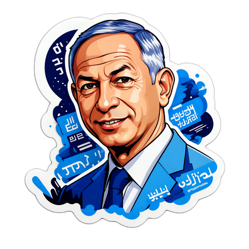 מדבקת יאיר נתניהו בעיצוב דיגיטלי