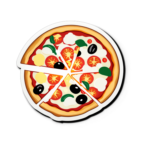 Autocolant cu design de pizza