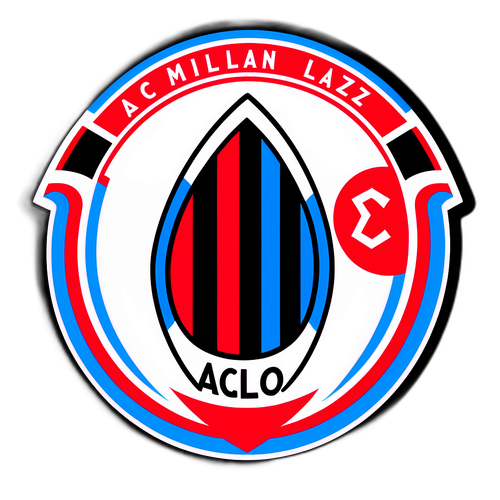 สติ๊กเกอร์โลโก้เอซี มิลาน ปะทะ ลาซิโอในสไตล์กราฟิกโมเดิร์น