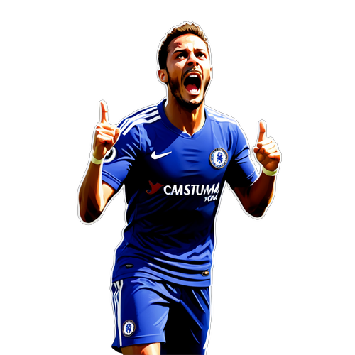 A Chelsea játékos ünnepel a gól után