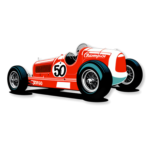 Vintage Race Car Sticker