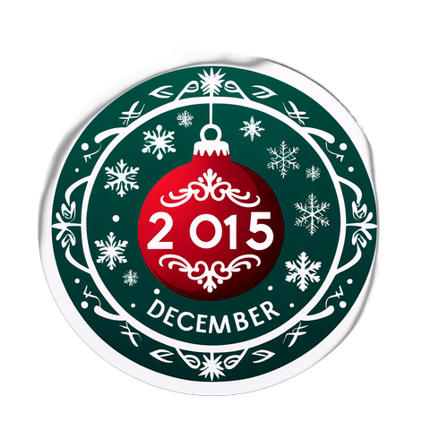 Kaakit-akit na Sticker ng Kalendaryo ng Disyembre 2025