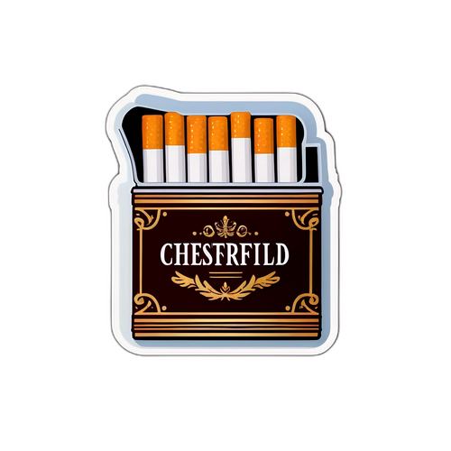 สติกเกอร์เชสเทอร์ฟิลด์ดีไซน์กล่องบุหรี่คลาสสิก