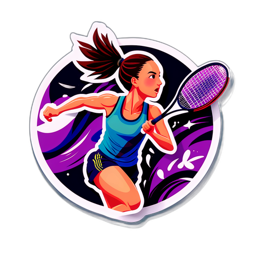 Sticker med dynamisk badmintonbevægelse