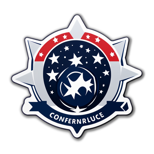 Design Minimalista del Logo della Conference League con Stelle e Calcio