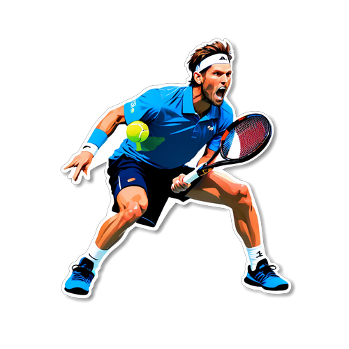 Adesivo di Cameron Norrie in posa da campione di tennis