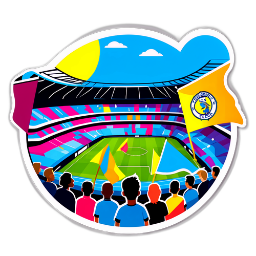 Stiker Suasana Peminat yang Meriah di Stadium EPL