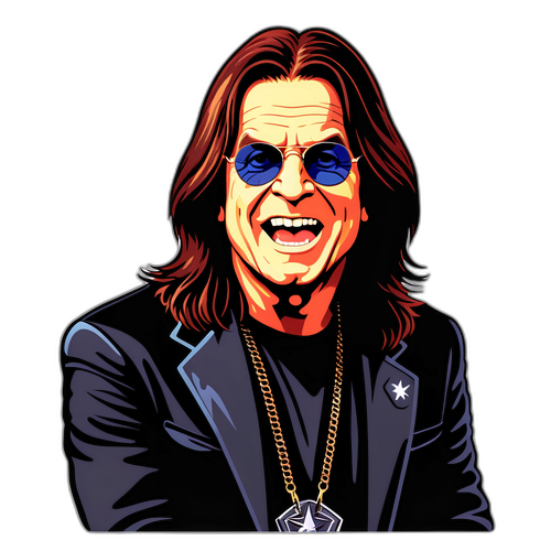Hình ảnh ngôi sao nhạc rock Ozzy Osbourne trên sân khấu