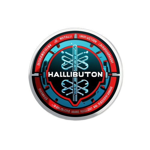 Sticker Futuristik Halliburton: Simbol Tenaga, Industri & Teknologi Inovatif!