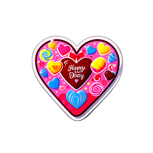 Autocollant de cœur en chocolat pour la Saint-Valentin