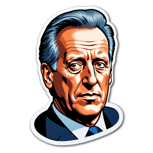 Cooler Aufkleber mit James Woods und dem Text 'Schauspieler & Denker'