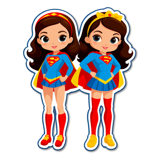 Superhero Sisters Sticker