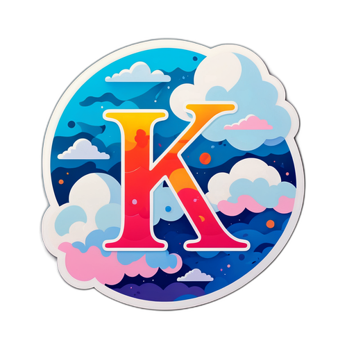Minimalist na Sticker na may Letrang 'K'