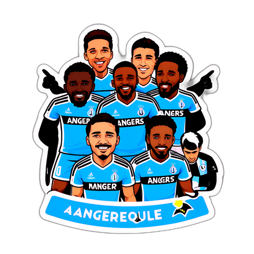 Наклейка зі моментами гри "Анжер – Олимпік Марсель"