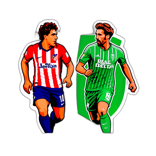 Isang Sticker ng Real Betis at Atlético Madrid sa Energetikong Laro