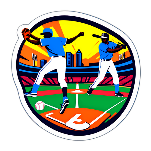 Energetic Baseball Game Sticker
