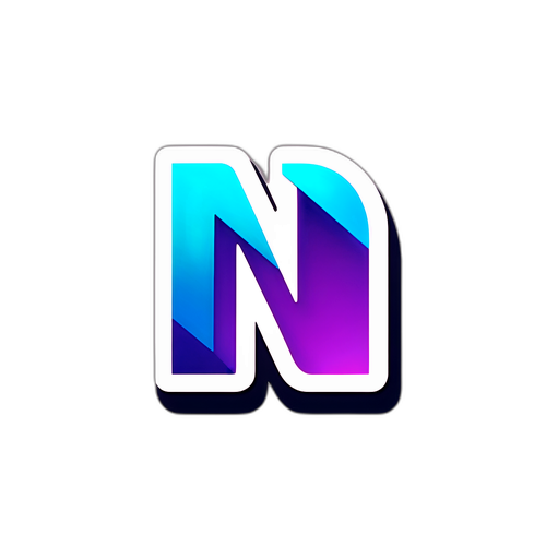 आधुनिक 'N' लोगो स्टिकर